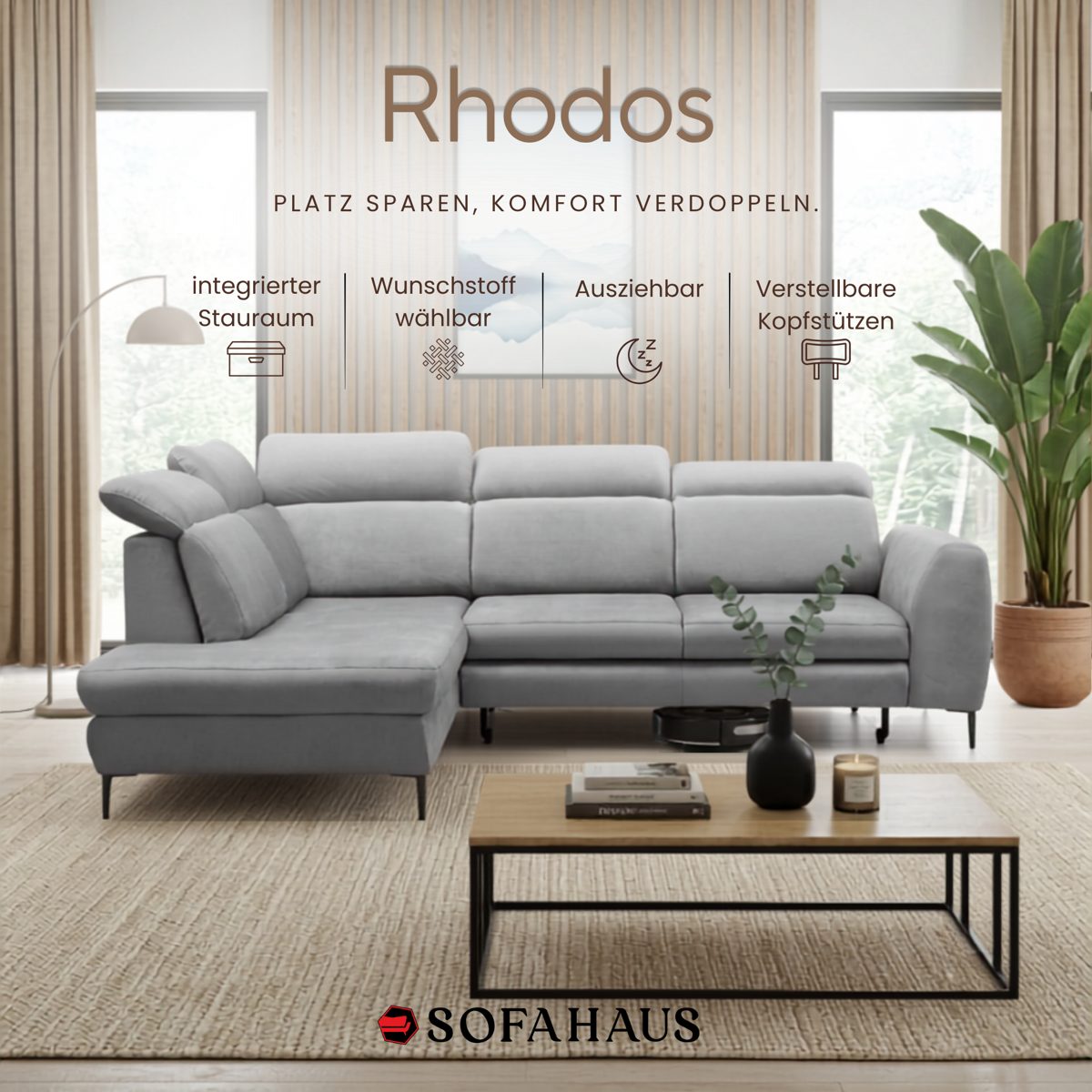 Sofa Rhodos, Platz sparen, Komfort verdoppeln