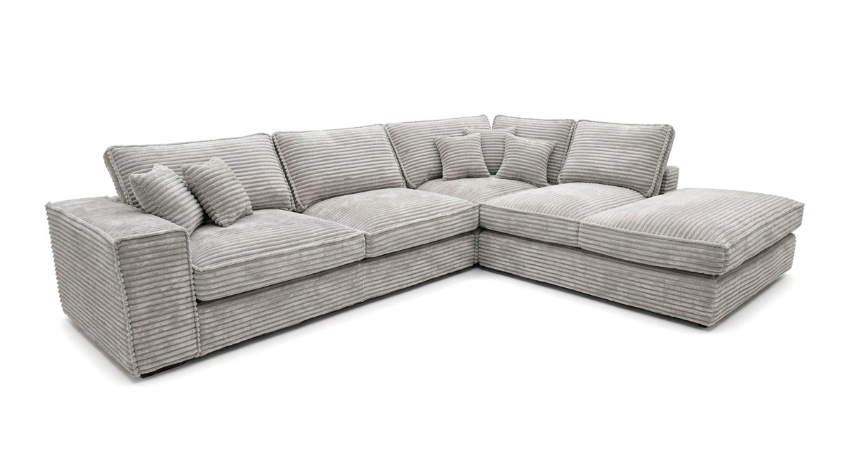 Ecksofa Rio in grauem Cord
